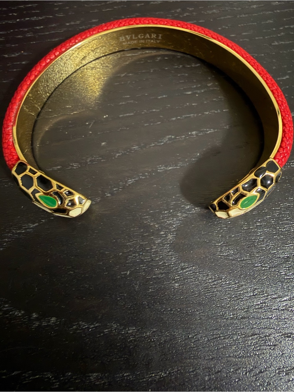 Bulgari Gold Tone Logo Bangle